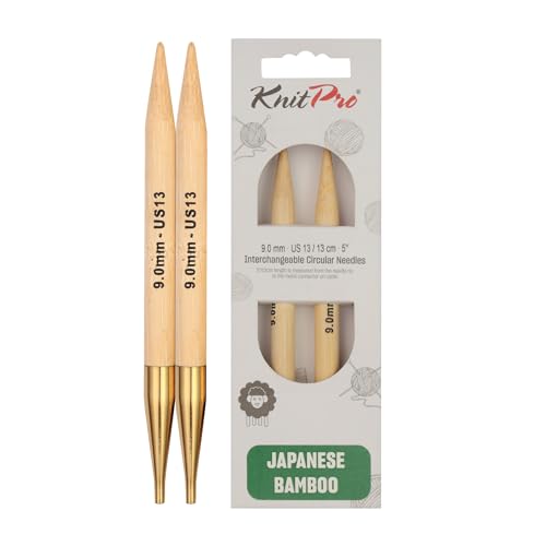 KnitPro K22411 Rundstricknadel, Bamboo, Natur, 12 x 0.9 x 0.9 cm, 2 von KnitPro