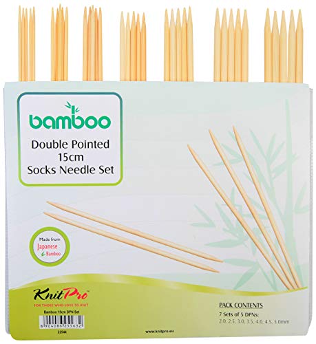 KnitPro 22544 Nadelspiel Set Bamboo 15 cm, Grün von KnitPro