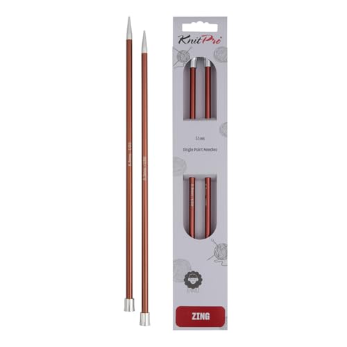 KnitPro K47242 Stricknadel mit Knopf, Metal, Braun, 25cm / 5.5mm KnitPro K47242 Stricknadel mit Knopf, Metal, Braun, 25cm / 5.5mm von KnitPro