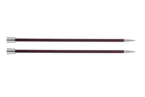KnitPro K47243 Stricknadel mit Knopf, Holz, Lila, 25cm / 6mm von KnitPro