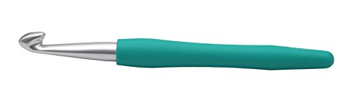 KnitPro 30918, Aluminium-Häkelnadel mit Soft Waves-Griff, 10 mm, Grün (Jade) von KnitPro