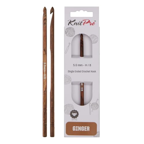 KnitPro 31245 Ginger Häkelnadel, Holz, natur/braun, 5mm KnitPro 31245 Ginger Häkelnadel, Holz, natur/braun, 5mm von KnitPro