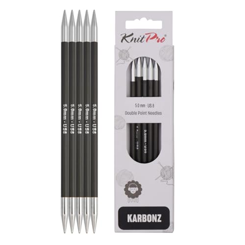 KnitPro K41134 Strumpfstricknadeln, Karbon/Messing, Schwarz, 21x5x0.5 cm, 5 von KnitPro