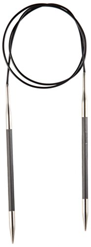 KnitPro Karbonz Rundstricknadeln 80cm, 3,75mm Rundstricknadel, Karbon/Messing, Schwarz/Silber, 22x11x0.5 cm von KnitPro