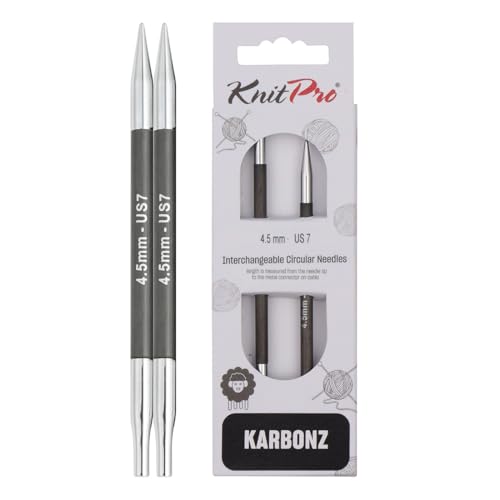 KnitPro Karbonz Interchangeable Circular Needles Rundstricknadel, Kohlenstoffaser, Black, 4,5 mm KnitPro Karbonz Interchangeable Circular Needles Rundstricknadel, Kohlenstoffaser, Black, 4,5 mm von KnitPro