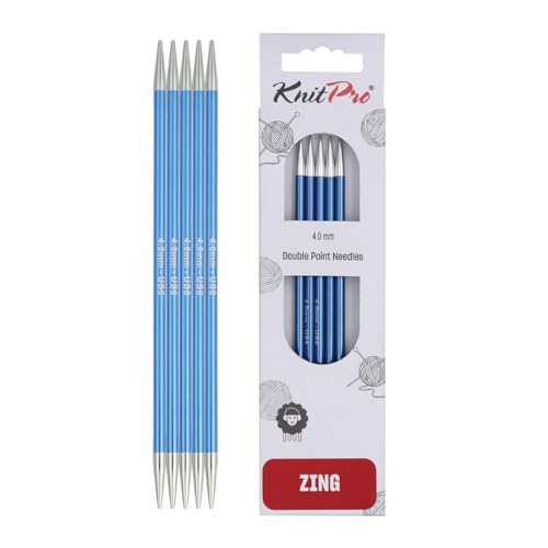 KnitPro K47009 Sockennadeln, Metal, Blau, 15cm / 4mm von KnitPro