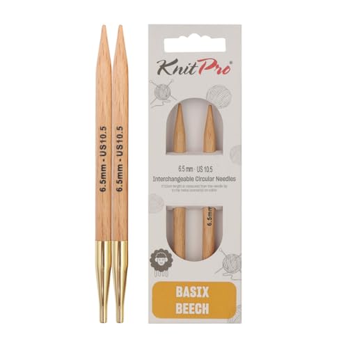 KnitPro Basix Birch: Knitting Pins: Circular: Interchangeable: Standard: 11.6cm x 6.50mm, Multi-Colour, 11.6cm x 6.5mm von KnitPro