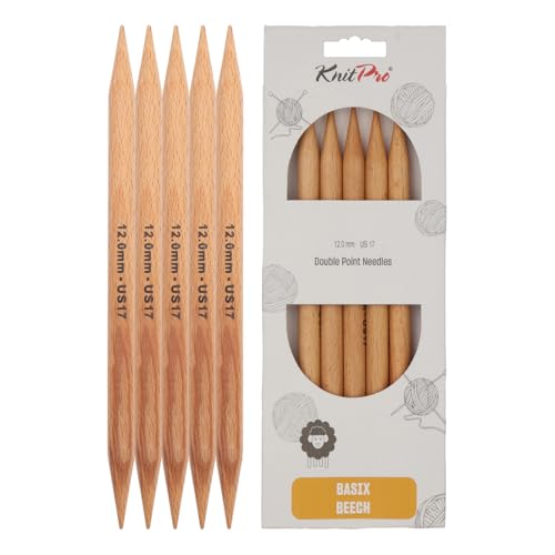 KnitPro K35127 Strumpfstricknadeln, Wood, Braun, 12 mm, 5 von KnitPro