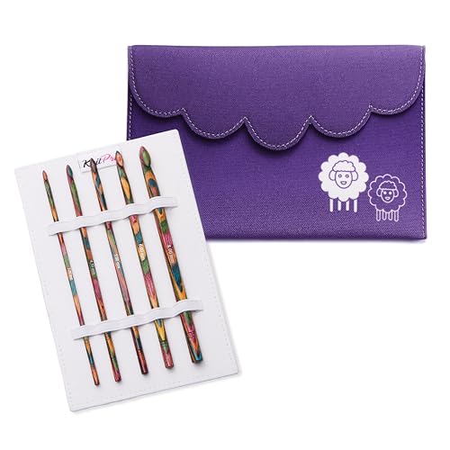KnitPro Häkelnadel-Set, Symfonie Holz-Einzelhäkelnadeln (3,50, 4,50, 5,00, 6,00 und 8,00 mm), Bunt von KnitPro