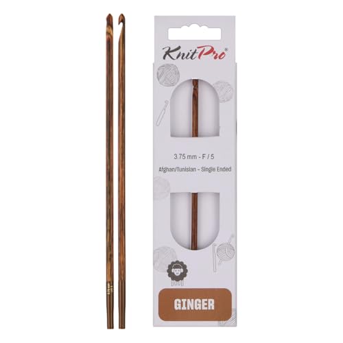 KnitPro Ingwer-Häkelnadeln – 3,75 mm austauschbare tunesische afghanische Holzhäkelnadeln, glatt und bequem KnitPro Ingwer-Häkelnadeln – 3,75 mm austauschbare tunesische afghanische Holzhäkelnadeln, glatt und bequem von KnitPro