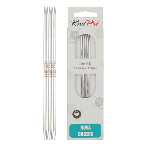 KnitPro K12105 Strumpfstricknadeln, Messing, Silber, 3 mm, 5 von KnitPro