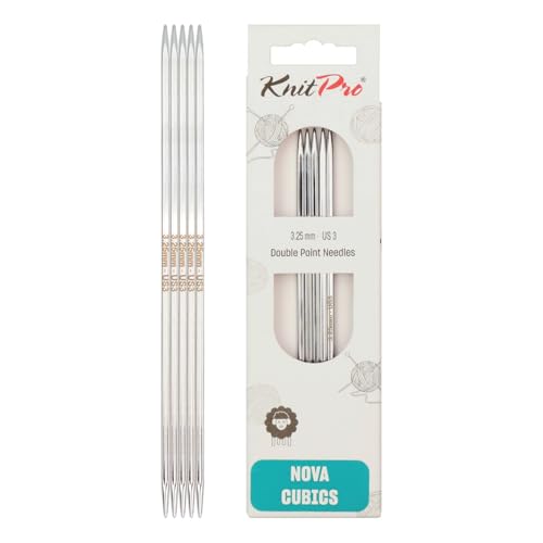 KnitPro K12126 Strumpfstricknadeln, Messing, Silber, 3.25mm x 20cm, 5 von KnitPro