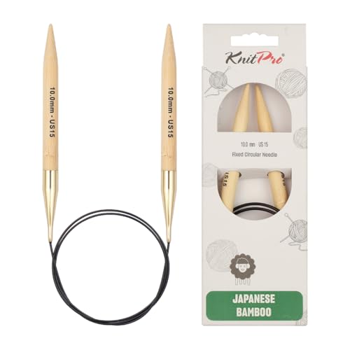 KnitPro K22276 Rundstricknadel, Bamboo, Braun, 100 cm x 10 mm von KnitPro