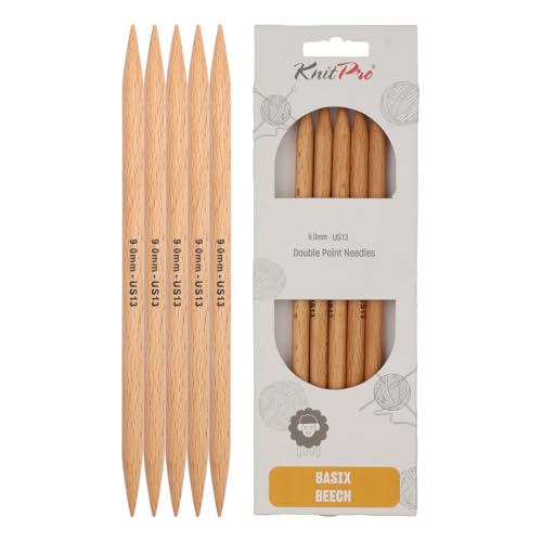 KnitPro K35125 Strumpfstricknadeln, Wood, Braun, 20 cm x 9 mm, 5 von KnitPro