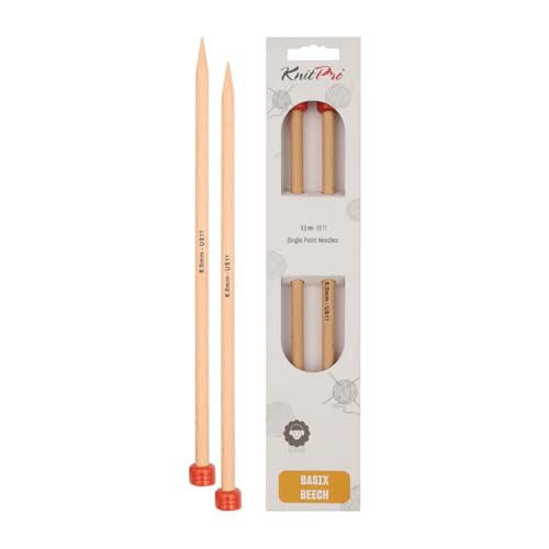 KnitPro K35265 Jackenstricknadeln, Wood, Braun, 8 mm, 2 von KnitPro
