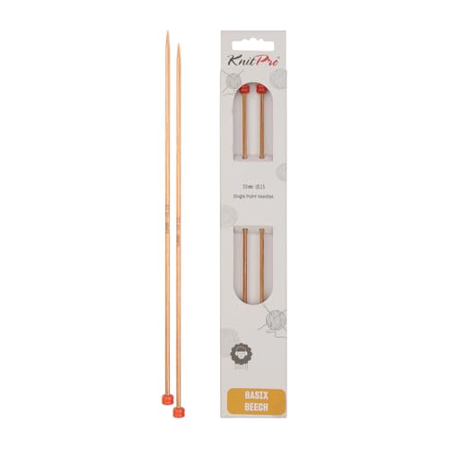 KnitPro K35450 Jackenstricknadeln, Birkenholz, Braun, 40cm x 3mm, 2 von KnitPro