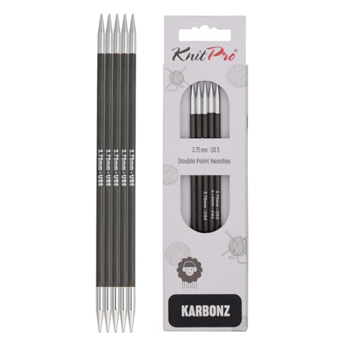 KnitPro K41131 Strumpfstricknadeln, Karbon/Messing, Schwarz, 21x5x0.5 cm, 5 von KnitPro