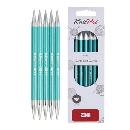 KnitPro K47016 Sockennadeln, Aluminium, Grün, 15cm / 8mm von KnitPro