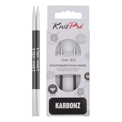 KnitPro - Karbonz (3,00 mm) Spezialkreislauf austauschbare Nadelspitzen - 1 Einheit von KnitPro