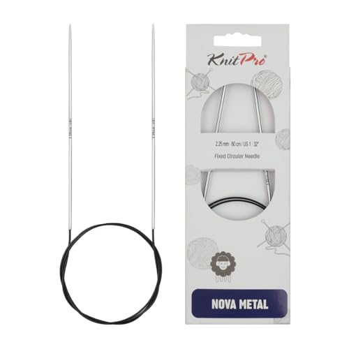 KnitPro Nova Metal: Knitting Pins: Circular: Fixed: 150cm x 2.25mm, Messing, Silver von KnitPro