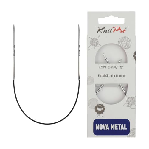 KnitPro Nova Metal: Knitting Pins: Circular: Fixed: 25cm x 2.25mm, Metall, Silver KnitPro Nova Metal: Knitting Pins: Circular: Fixed: 25cm x 2.25mm, Metall, Silver von KnitPro