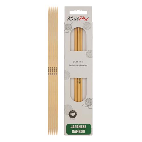 KnitPro K22124 Strumpfstricknadeln, Bamboo, Natur, 20 x 0.75 x 0.75 cm, 5 Count von KnitPro