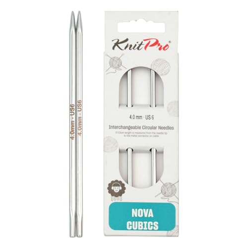 KnitPro Nova Cubics: Knitting Pins: Circular: Interchangeable: Standard: 4.00mm, Silver, 4mm von KnitPro