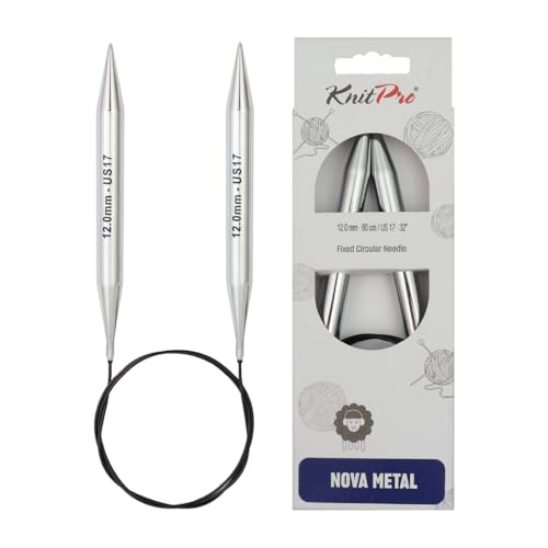 KnitPro - Nova Fix (150 cm x 12,00 mm) Kreisnadeln - 1 Einheit, Silver von KnitPro