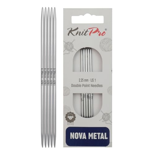 KnitPro Nova Metal (10 cm x 2,25 mm) Sockennadeln-1 Einheit, Metall, 2,25mm (10126 von KnitPro