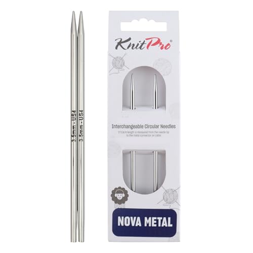 KnitPro Knitting Pins: Circular: Interchangeable: Standard: Nova Metal: 3.50mm, Metall, Silber, 3.5mm von KnitPro