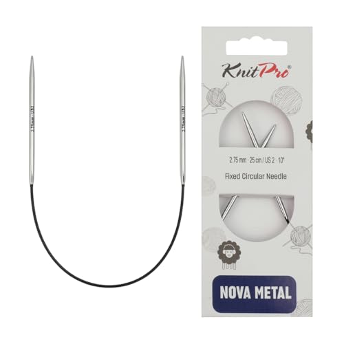 KnitPro Nova Metal: Knitting Pins: Circular: Fixed: 25cm x 2.75mm, Messing, Silber von KnitPro