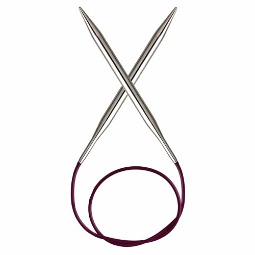 KnitPro Nova Metal: Knitting Pins: Circular: Fixed: 25cm x 3.00mm, Metall, Silver, 25cm x 3mm von KnitPro