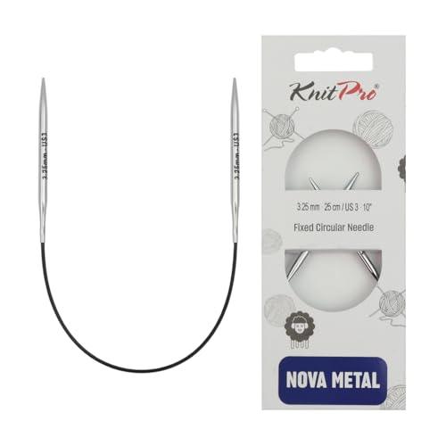 KnitPro Nova Metal: Knitting Pins: Circular: Fixed: 25cm x 3.25mm, Silber KnitPro Nova Metal: Knitting Pins: Circular: Fixed: 25cm x 3.25mm, Silber von KnitPro