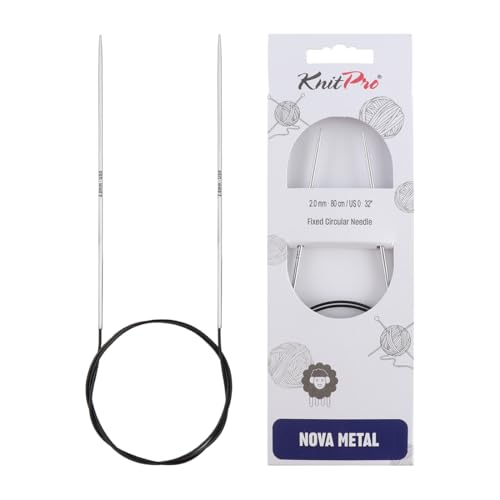 KnitPro Nova Metal: Knitting Pins: Circular: Fixed: 50cm x 2.00mm, Silver, 50cm x 2mm von KnitPro