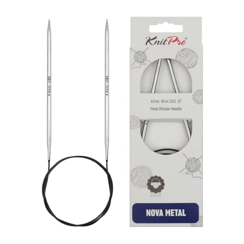 KnitPro Nova Metal: Knitting Pins: Circular: Fixed: 50cm x 4.00mm, Silver, 50cm x 4mm von KnitPro