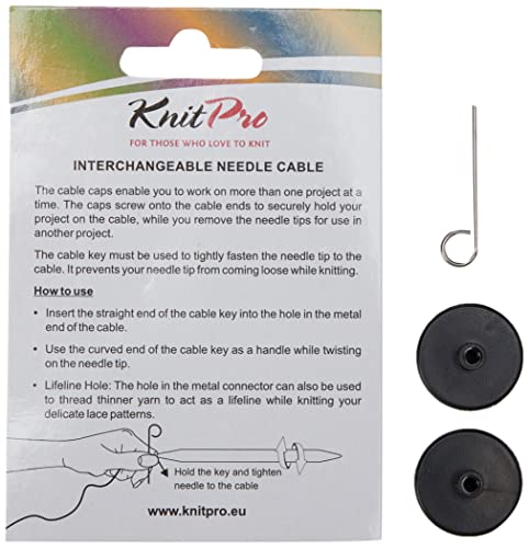 KnitPro Strickkabel mit Stecker, Metall, Black, 50 cm von KnitPro