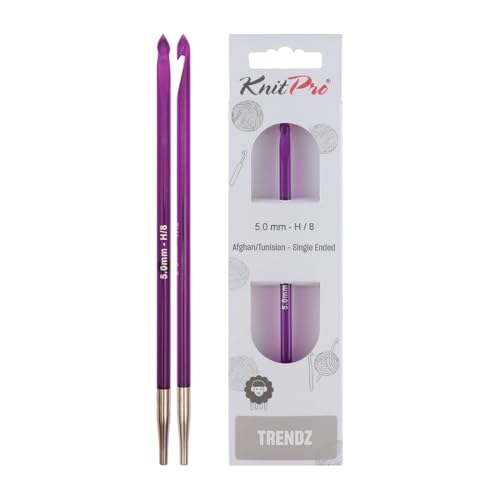 KnitPro Trendz Häkelnadel, 5,00 mm, mit Acrylbezug, afghanisch/tunesisch, einendige Häkelnadel, violett KnitPro Trendz Häkelnadel, 5,00 mm, mit Acrylbezug, afghanisch/tunesisch, einendige Häkelnadel, violett von KnitPro