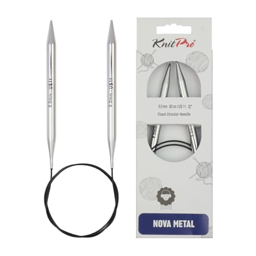 Knitpro Nova Metall vernickelte Rundstricknadeln, 8, 00mm / 40cm (10359), Silver von KnitPro