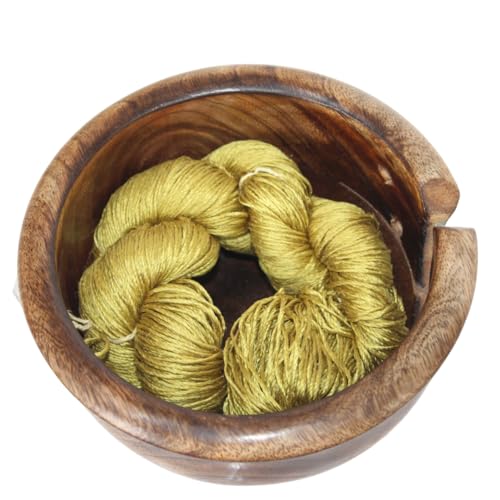 Knitsilk 3-lagiges Maulbeerseide-Garn, einfarbig, 50 g, 220 Meter, ideal zum Stricken, Häkeln, Weben, Tapisserieware (Golden Senf) von Knitsilk