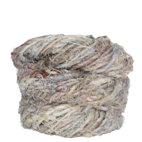 Knitsilk Artisan Leinengarn, grob, handgesponnenes und handgefärbtes Garn, 100 g, 2 Stück, Grau von Knitsilk