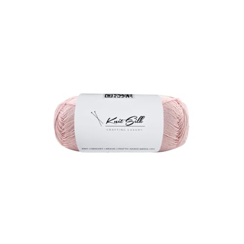 Knitsilk CottonMuse – 100 % gasiertes merzerisiertes Baumwollgarn, 4 x 75 g, weiches, mattes Finish, Premium-Häkelgarn für Bekleidung und Bastelarbeiten, 4 Stück (Hellrosa) von Knitsilk