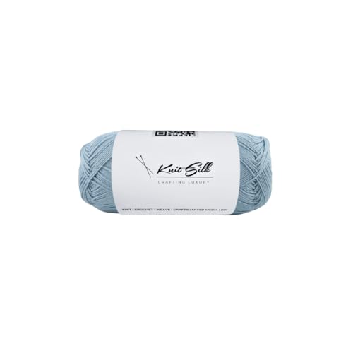 Knitsilk CottonMuse – 100 % gasiertes merzerisiertes Baumwollgarn, 4 x 75 g, weiches, mattes Finish, Premium-Häkelgarn für Bekleidung und Bastelarbeiten, 4 Stück (Himmelblau) von Knitsilk