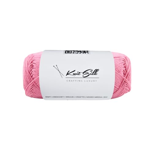 Knitsilk CottonMuse – 100 % gasiertes merzerisiertes Baumwollgarn, 4 x 75 g, weiches, mattes Finish, Premium-Häkelgarn für Bekleidung und Bastelarbeiten, 4 Stück (Rosa) von Knitsilk