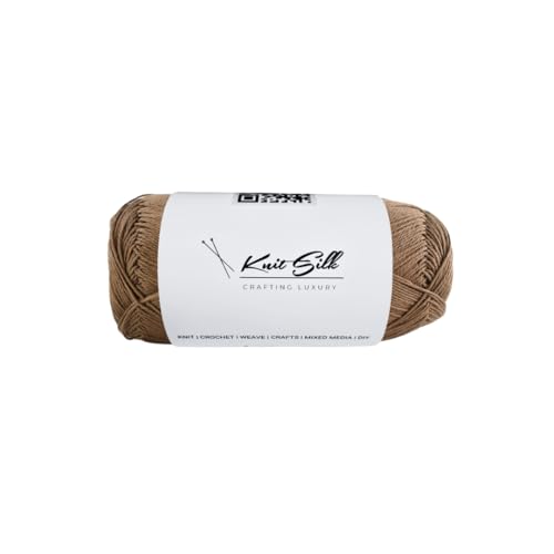 Knitsilk CottonMuse – 100 % gasiertes merzerisiertes Baumwollgarn, 4 x 75 g, weiches, mattes Finish, Premium-Häkelgarn für Bekleidung und Bastelarbeiten, 4 Stück (braun) von Knitsilk