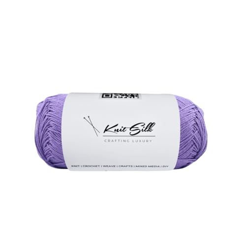 Knitsilk CottonMuse – 100 % gasiertes merzerisiertes Baumwollgarn, 4 x 75 g, weiches, mattes Finish, Premium-Häkelgarn für Bekleidung und Bastelarbeiten, 4 Stück (lila) von Knitsilk