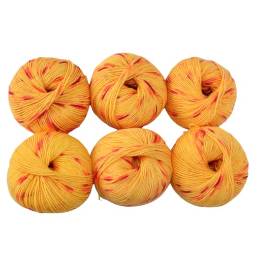 Knitsilk Federweiches Strickgarn - 100% Acryl | 4-lagig, 6 x 25g (insgesamt 150g) | superweiches Garn für Babykleidung, Decken, Pullover & DIY Häkelprojekte | 6 Stück (Gelb) von Knitsilk