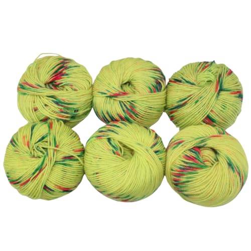 Knitsilk Federweiches Strickgarn - 100% Acryl | 4-lagig, 6 x 25g (insgesamt 150g) | superweiches Garn für Babykleidung, Decken, Pullover & DIY Häkelprojekte | 6 Stück (Neongrün) von Knitsilk