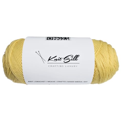Knitsilk Garn aus 100 % Merinowolle, Gelb, über 200 Meter, 100 g x 1 Fadenzahl, 100 g, freundliches handgefertigtes Material zum Stricken, Häkeln und Weben Knitsilk Garn aus 100 % Merinowolle, Gelb, über 200 Meter, 100 g x 1 Fadenzahl, 100 g, freundliches handgefertigtes Material zum Stricken, Häkeln und Weben von Knitsilk