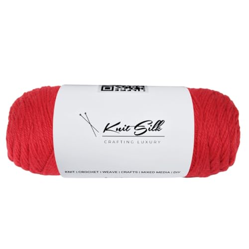 Knitsilk Garn aus 100 % Merinowolle, Rot, 200 Meter, 100 g x 1 Fadenzahl, 100 g, freundliches handgefertigtes Material zum Stricken, Häkeln und Weben Knitsilk Garn aus 100 % Merinowolle, Rot, 200 Meter, 100 g x 1 Fadenzahl, 100 g, freundliches handgefertigtes Material zum Stricken, Häkeln und Weben von Knitsilk