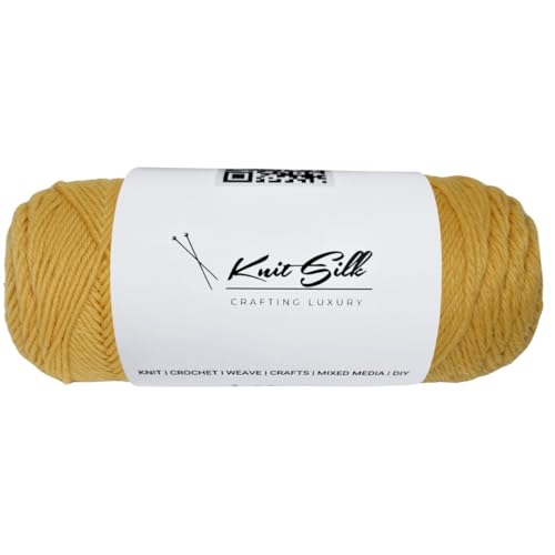 Knitsilk Garn aus 100 % Merinowolle, Senffarben, 200 Meter, 100 g x 1 Fadenzahl, 100 g, freundliches handgefertigtes Material zum Stricken, Häkeln und Weben Knitsilk Garn aus 100 % Merinowolle, Senffarben, 200 Meter, 100 g x 1 Fadenzahl, 100 g, freundliches handgefertigtes Material zum Stricken, Häkeln und Weben von Knitsilk